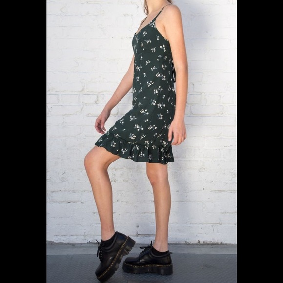 brandy melville green floral dress